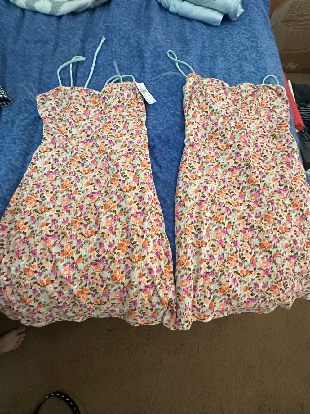 Windsor Floral Spaghetti Strap Sundress in Pink, Orange, Green